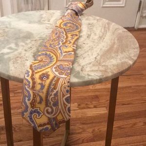 Yellow, blue and light brown necktie